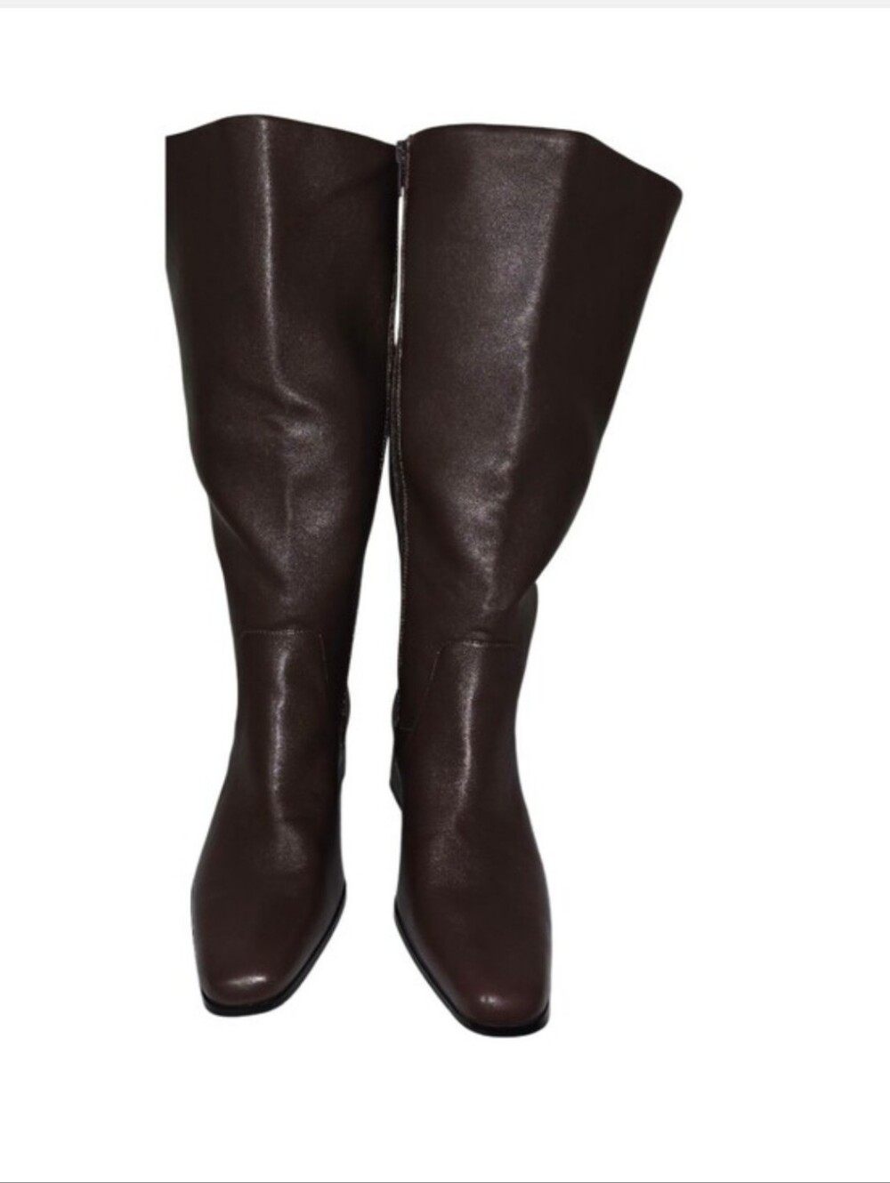 Tall Block Heel Knee Boots in Dark Brown - Picture 3 of 6